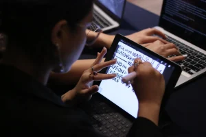 Live mind mapping at an in-person event for finance and tech